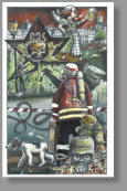 Opa Jonas und die Sesselfurzer, 2012, 30 x 18,5 cm, Federzeichnung und Mischtechnik auf Karton für "die Rheinpfalz" von Winfried Folz