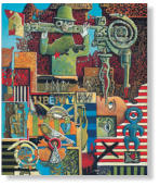 Atomic Child, 2006, 26 x 21,1 cm, Öl und Collage auf Vellum, auf Karton aufgezogen